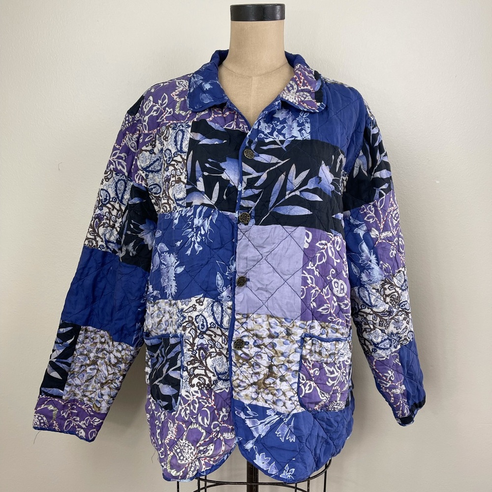 Floral Pattern Quilted Jacket
